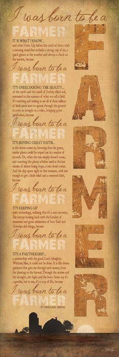 an old fashioned farm poster with the words farmer written in different font and numbers on it