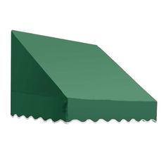 a green awning with wavy edges on a white background