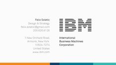 the ibm logo and business card