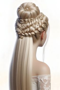 Intricate Hairstyles, Girly Hairstyles, Stunning Hairstyles, Fantasy Hair, Unique Hairstyles, Hairstyles For Women, Braid Styles, Elegant Wedding, Cute Hairstyles