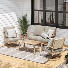 Effortlessly transform your patio area with the Townsend conversation set. Made from sturdy steel frames, this set features a coffee table and a loveseat. allen + roth Townsend 2-Piece Patio Conversation Set with Tan Cushions | FRS81163L-A Patio Conversation Set Ideas, Tan Cushions, Conversation Chairs, Small Deck Furniture, Gray Patio Furniture, Affordable Outdoor Furniture, Patio Furniture Conversation Sets, Small Patio Furniture, Gardening Hacks