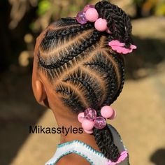 Kids Stitch Braids Cornrows, Easy Black Hairstyles Natural Simple, Cornrows Natural Hair For Kids, Toddler Cornrows, Cornrow Ideas For Kids, Baby Girl Hairstyles Black, Black Daughter Hairstyles, Kids Braided Hairstyles Black Children, Toddler Cornrow Styles