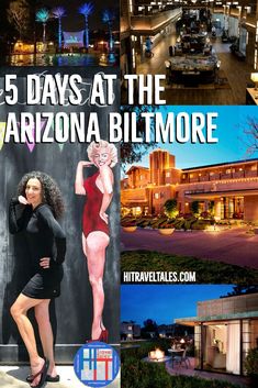 the cover of five days at the arizona biltmore, with images of hotels and motels