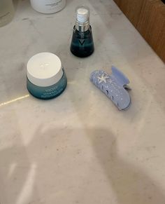 the bathroom counter is clean and ready to be used as a skin care product or face mask