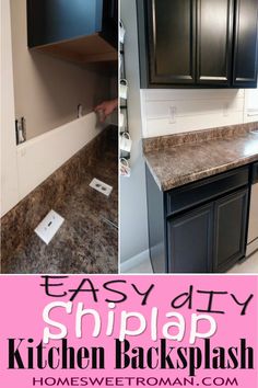 the kitchen backsplash is clean and ready for us to put in their new cabinets