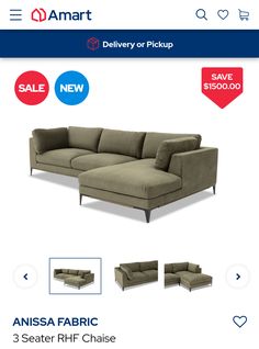 the sofa is on sale for $ 3, 500 and it's only available in stores