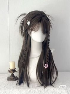 Sawako Hairstyle, Xiaohongshu Hair, Xiaohongshu Hairstyle, Japanese Hair Color, Blue And Black Braids, Black Braids Hairstyles, Inspo Poses, Cool Hair Designs