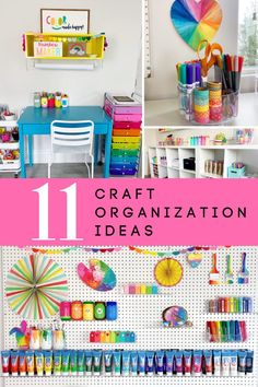 Craft room organization Kids Crafting Area, Kids Craft Storage, Craft Office, Small Craft Rooms, Kids Craft Room, Craft Storage Organization