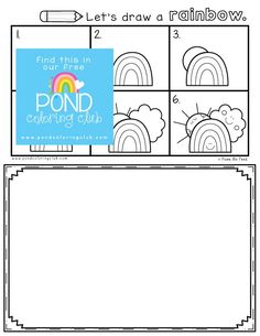 the printable coloring book for kids with rainbows and clouds on it, which is also