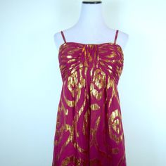 New Oleg Cassini Red Silk & Gold Lurex Floral Cocktail/ Formal Dress..Size 8.. 80/20% Silk/ Lurex..Fully Lined..Spaghetti Straps..Floral Jacquard Pattern..Elegant! Condition: New Without Tags..Perfect! Measures Bust 32 Hips 40 Length 27 Chic Pink Dresses For Festive Occasions, Chic Pink Dress For Festive Occasions, Sleeveless Pink Dresses For Holiday, Pink Sleeveless Holiday Dresses, Pink Sleeveless Dress For Holiday, Pink Mini Dress For Summer Festivities, Festive Pink Mini Dress For Summer, Summer Festive Pink Mini Dress, Pink Sleeveless Mini Dress For Holiday