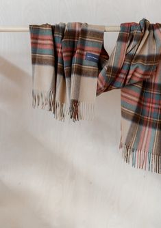 Lambswool Blanket Scarf in Stewart Dress Antique Tartan Tartan Blanket, Stewart Tartan, Scarf With Fringe, Cashmere Blanket, Oversized Scarf, Scottish Tartans, Beautiful Blankets, Blanket Scarf, Tartan Pattern