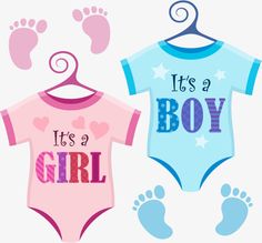 two baby onesuits that say it's a boy and its a girl