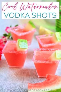 cool watermelon vodka shots are the perfect summer drink to serve on a hot summer day