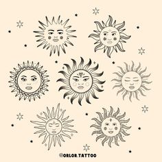 new sun flash 🌞 I’ve tattooed quite a few suns lately so I thought I’d do a whole sun flash seeing as they’ve been so popular! available with or without shading, in black or colour. swipe to see the versions without shading and some colour examples! I can customise these too if you like, swap faces etc however you like message me to book yours or use the link on my page for my booking form! can’t wait to tattoo these 🥹🥰 #handpoke #sunflash #suntattoo #celestialtattoo #handpoketattoo #sti... Celestial Tattoo, Flash Sheet, Tattoo Flash Sheet, Hand Poked Tattoo, Hand Poke, Tattoo Flash, Flash Tattoo