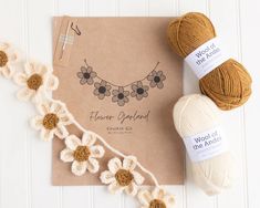 Crochet Kit Flower Garland Beginner Crochet Kit With YarnEtsy Crochet Garland Pattern, Daisy Chain Crochet, Crochet Flower Garland, Garland Crochet Pattern, Crochet Garlands, Daisy Garland, Garland Crochet, Chain Crochet, Flower Crochet Pattern