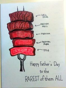 a fathers day card with the words happy father's day to the rarest of them all