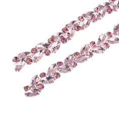 pink crystal beads on a white background