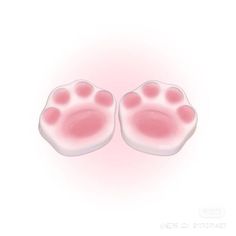 two pink paw prints on a white background