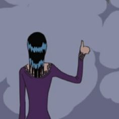 a woman in a purple dress is pointing at the stars on the sky above her head