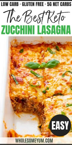 Keto Zucchini Lasagna Recipe Keto Zucchini Lasagna Recipe, Keto Zucchini Lasagna, Zucchini Lasagna Recipe, Zucchini Dinner, Zucchini Dishes, Best Zucchini Recipes, Zucchini Noodle, Keto Lasagna, Veggie Lasagna