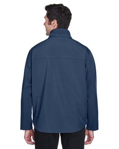 Men's Soft Shell Jacket - NAVY - 3XL | Devon & Jones Men's Soft Shell Jacket in Navy Blue Size 3XL Navy Windbreaker With Pockets, Navy Outerwear For Outdoor Activities, Soft Shell Jacket, Shell Jacket, Soft Shell, Devon, Shells, Navy Blue, Jackets & Coats