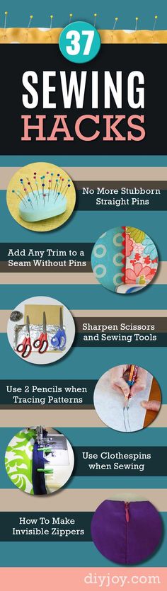 sewing hacks for beginners to learn how to sew with instructions and pictures