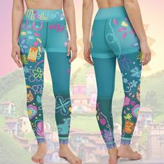 Mirabel Madrigal Leggings adult & Plus Encanto Yoga | Etsy Encanto Running Costume, Waiting On A Miracle, Rundisney Costumes, Disney Workout, Family Madrigal, Disney Running, Run Disney Costumes, Mirabel Madrigal, Disneyland Outfits