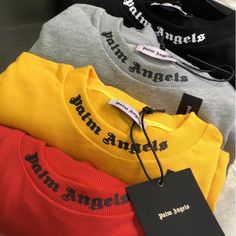 Palm Angels Aesthetic, Palm Angels Outfit, Palm Angels Tshirt, Palm Angels T Shirt, Palm Angels Tracksuit, Supreme Sweatshirt, Angel Shirt, Red Palm