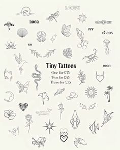 the cover of tiny tattoos one for every two for $ 6 99, three for $ 8 95