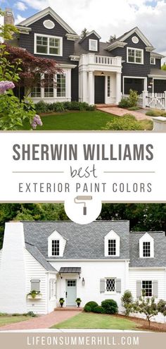 the exterior paint colors for sherwinn williams's house in white and black