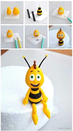 the instructions for how to make a bee cake topper