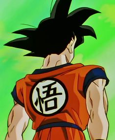 the dragon ball character is wearing an orange shirt