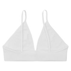 Unleash your inner goddess with our White V-Neck Bralette. This versatile and stylish bralette features a flattering v-neck design that will accentuate your beauty. Feel confident and comfortable all day long, while turning heads and making a statement with our must-have white bralette! - Brand: By Together - 92% Nylon/8% Spandex - Hand Wash Cold/Lay Flat to Dry Seamless V-neck Bra For The Beach, Seamless V-neck Beach Bra, White Bralette, Inner Goddess, Feel Confident, Neck Designs, Lay Flat, Bralette, Turning