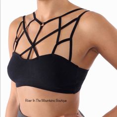 Nwt! Sexy Black Seamless Cross Front Bra! Fashionable And Fits Comfortably. One Size Fits Most! Hand Wash Cold! It’s Soft Yarn And Flexible Adjustable Strap. No Padding! *92% Nylon! *8% Spandex!