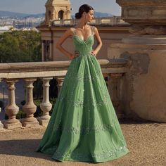 Dreamy Vow Luxury Beaded Dubai Green Evening Dresses with Spaghetti Straps Arabic Women Wedding Party Gowns SS225-DreamyVow Dress Arabic, Custom Flower Girl Dress, Sleeveless Prom Dress, Yellow Evening Dresses, Silver Evening Dress, Green Spaghetti, Purple Evening Dress, Champagne Evening Dress, Green Evening Dress