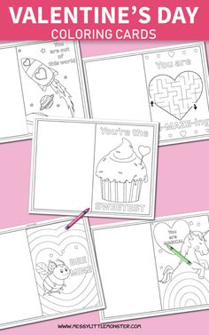 valentine's day coloring cards for kids