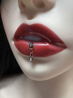 a close up shot of a fake woman's lips