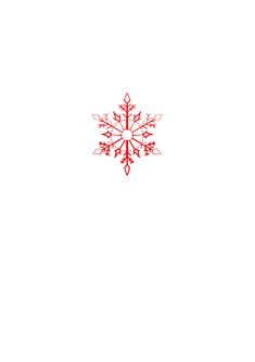 a red snowflake on a white background