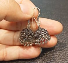 Beautiful Handmade Oxidized Jhumkas Earrings,Light Weight Earrings, Jhumkas Earrings. Metal - Alloy Small Jhumka Earrings, Small Jhumka, Oxidized Jhumkas, Jhumkas Earrings, Gold Jhumka Earrings, Indian Jewellery Design Earrings, Bohemian Handmade, Indian Jewellery Design, Traditional Earrings