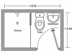 a bathroom floor plan with measurements for the toilet, shower and bidet in it