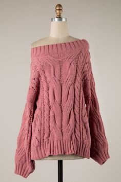 Mauve Cable Knit Sweater