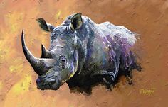 a painting of a rhinoceros is shown