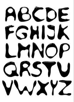 the alphabet is drawn with black ink