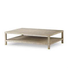 a coffee table with two shelves on each side