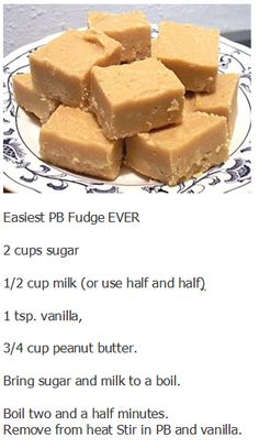 the recipe for peanut butter fudge ever is shown