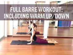 a group of people doing yoga on mats with the words full bare workout including warm up / down