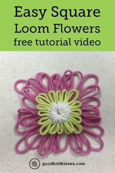 an easy square loom flower is featured in this video