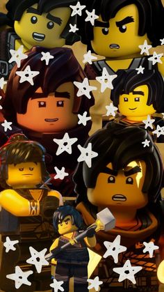 the lego movie poster with many characters and stars on it's backgrund