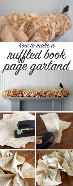 how to make a ruffled book page garland