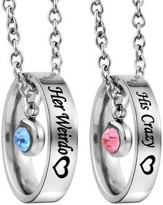 Matching Couple Jewelry, Relationship Necklaces, Jewelry For Couples, Matching Promise Rings, Crazy Heart, Cute Promise Rings